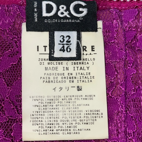 D&G vintage fuchsia laced skirt. Size 32/46 - Picture 3 of 3